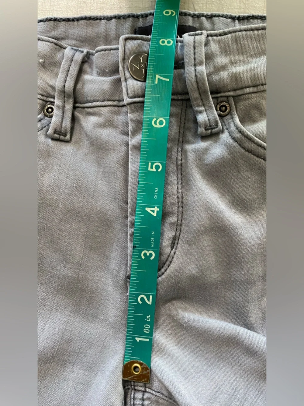 NYDJ Gray Straight Leg Jeans - Neutral Gray - Picture 10 of 14